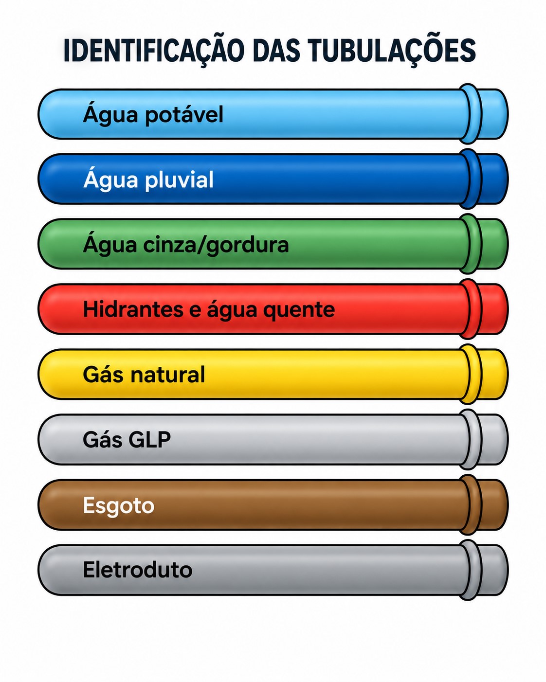 Cores dos Canos do Condomínio
